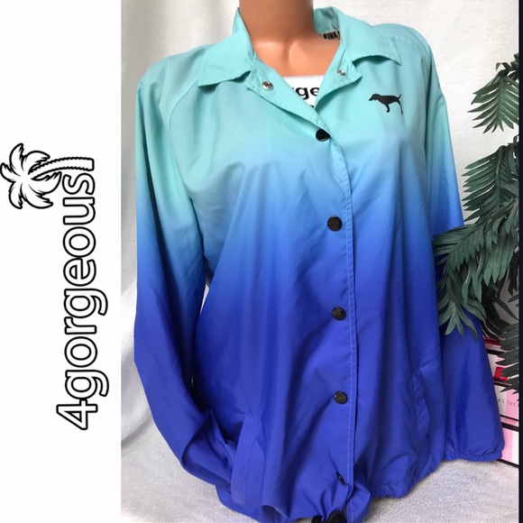 Vs Pink Ombré Coaches Jacket Anorak Windbreaker - Picture 4 of 4